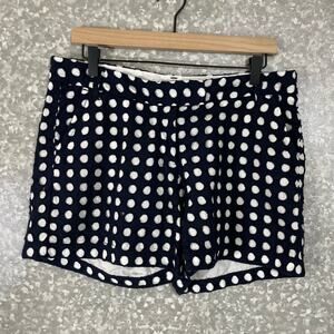 Crown & Ivy Navy Blue & White Embroidered Circles Shorts - Size 6 - 5" Inseam